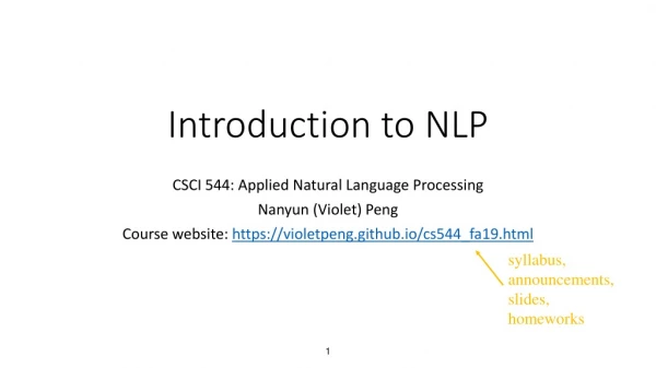 Introduction to NLP