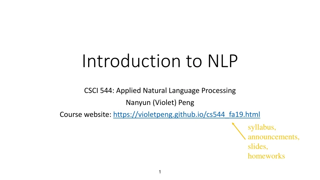 introduction to nlp