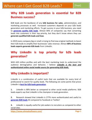 Where can I Get Good B2B Leads? - slide 1