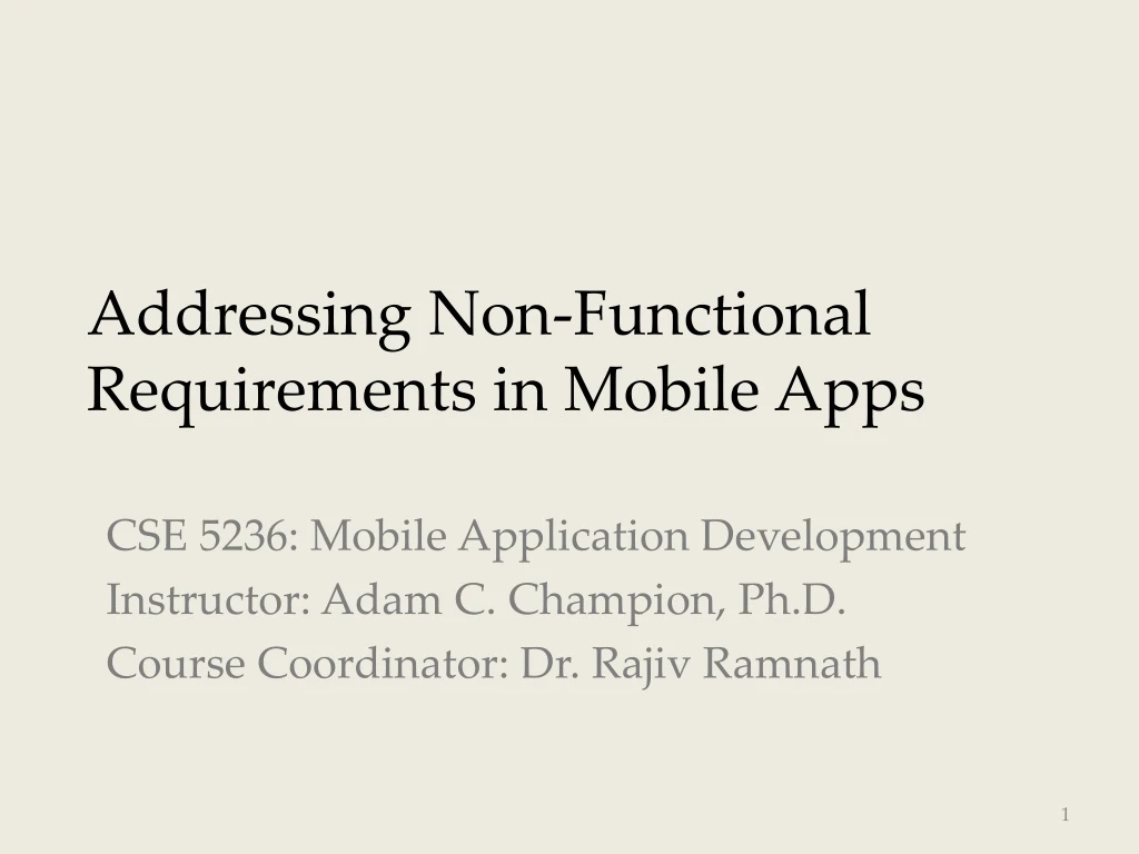 addressing non functional requirements in mobile apps