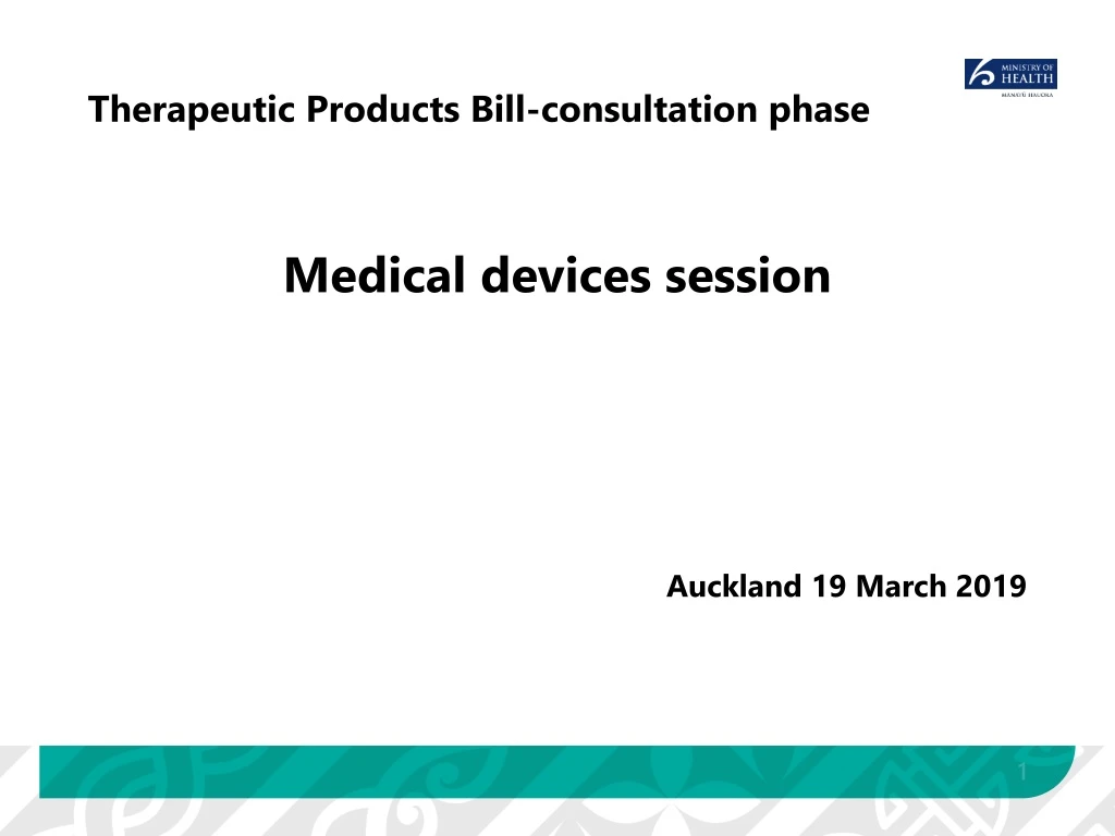 therapeutic products bill consultation phase