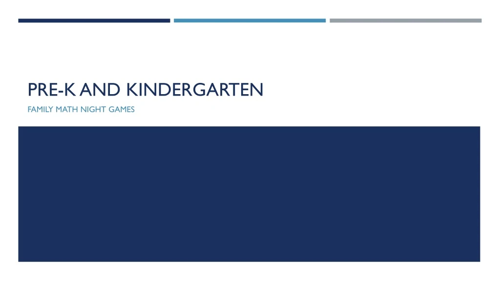 pre k and kindergarten