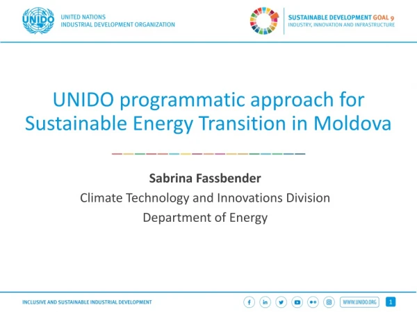 UNIDO programmatic approach for Sustainable Energy Transition in Moldova