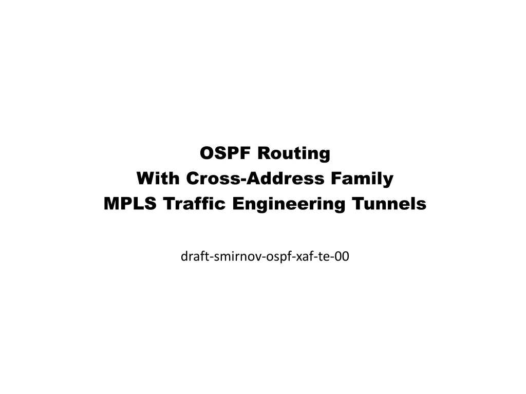 ospf routing with cross address family mpls