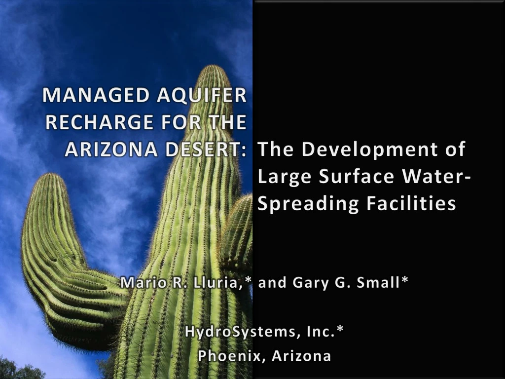 managed aquifer recharge for the arizona desert