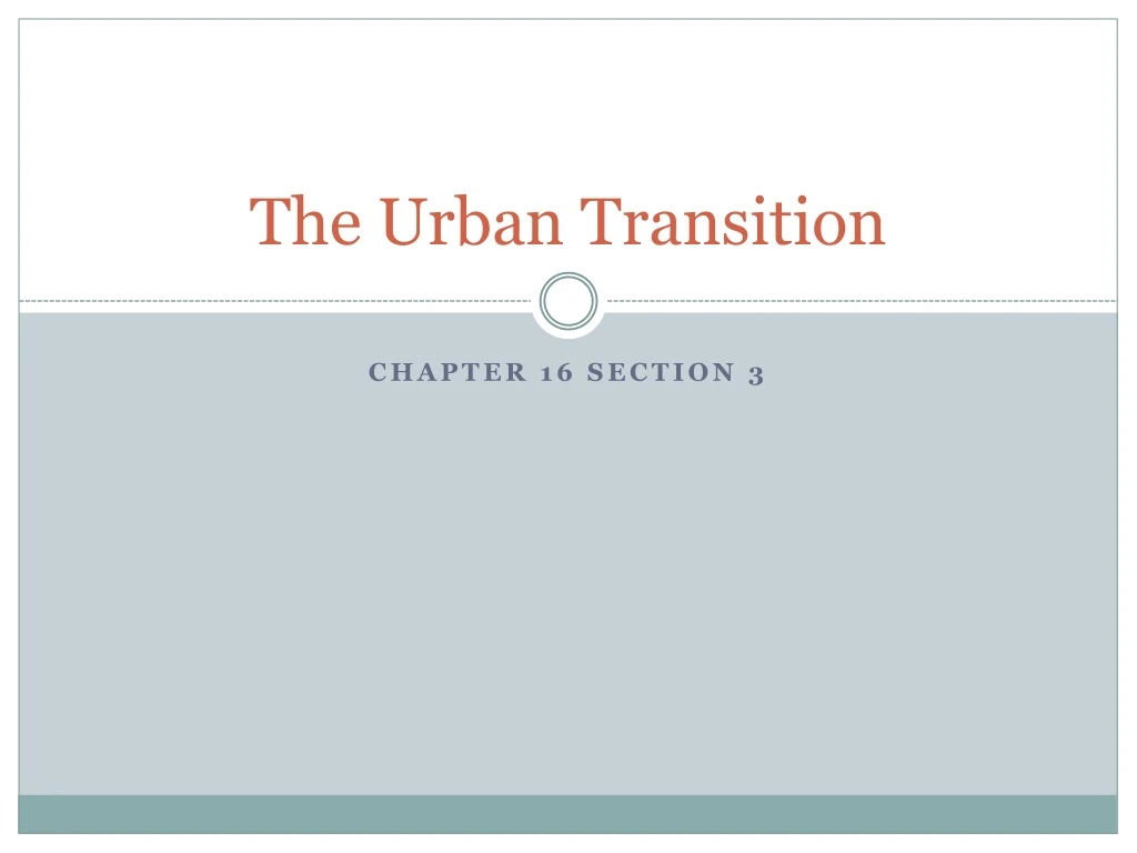 the urban transition