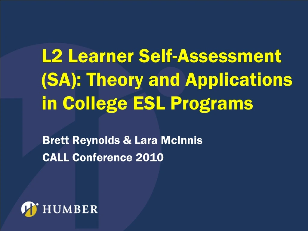 l2 learner self assessment sa theory and applications in college esl programs