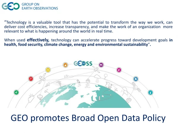 GEO promotes Broad Open Data Policy