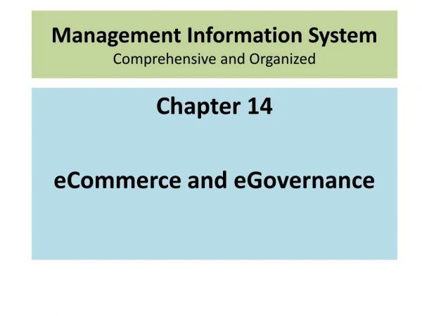 Management Information System Comprehensive and Organized