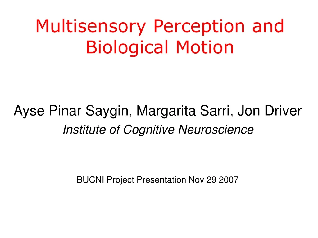 multisensory perception and biological motion