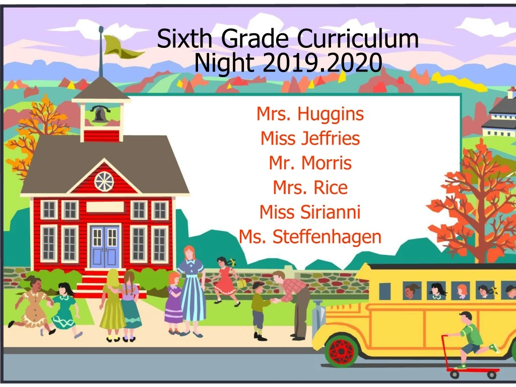 sixth grade curriculum night 2019 2020