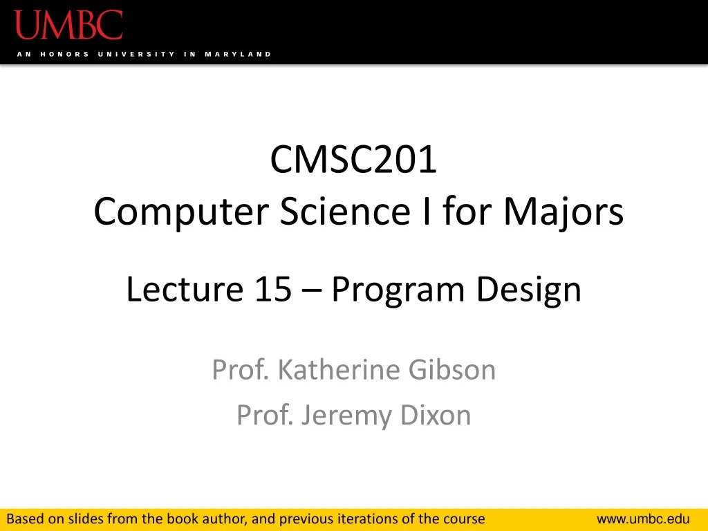 cmsc201 computer science i for majors lecture 15 program design