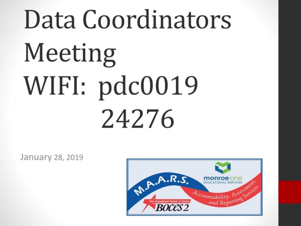 Data Coordinators Meeting WIFI: pdc0019 	 24276