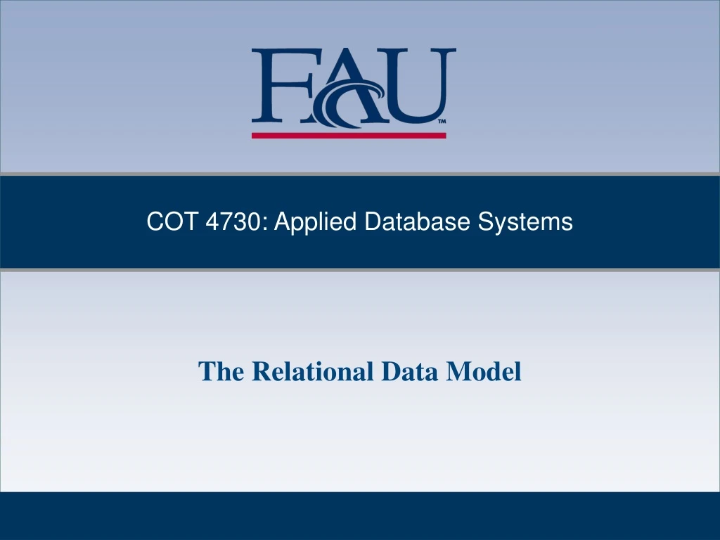 cot 4730 applied database systems