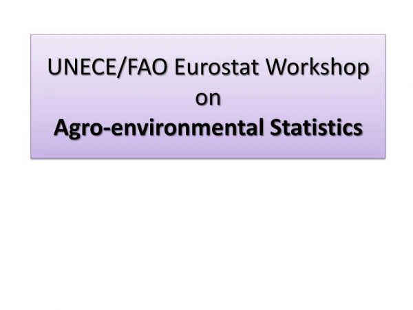 UNECE/FAO Eurostat Workshop on Agro-environmental Statistics