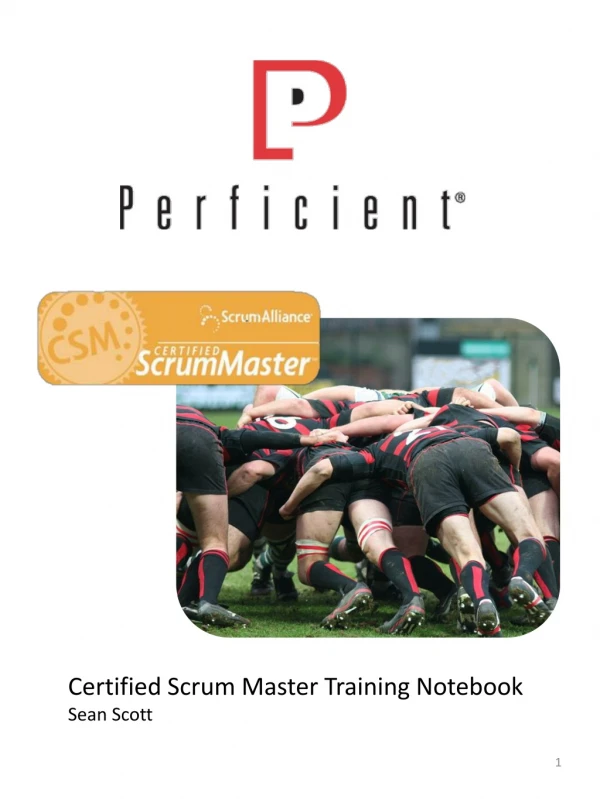 Certified Scrum Master Training Notebook Sean Scott