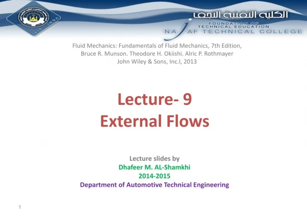 Lecture- 9 External Flows