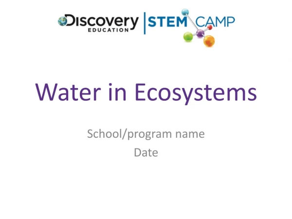 Water in Ecosystems