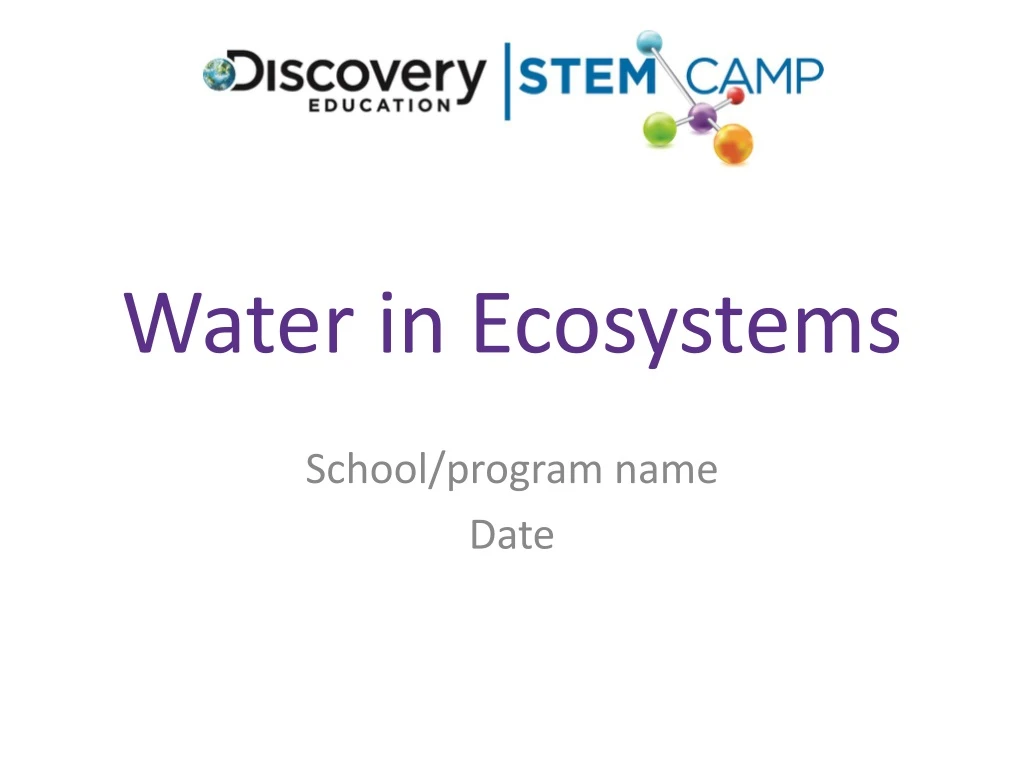 water in ecosystems