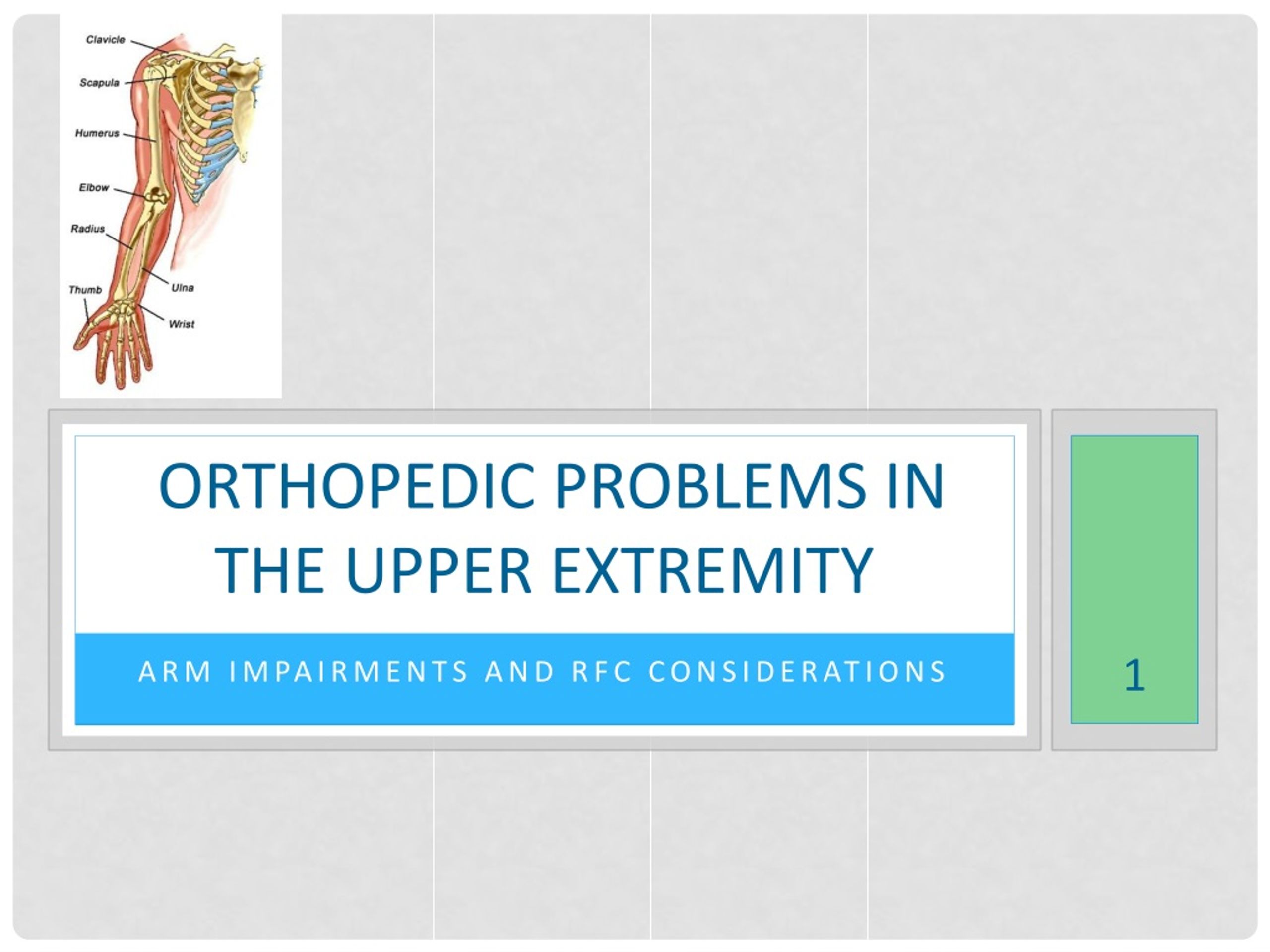 Shoulder and Elbow Orthopedic Problems Overview - slide 1