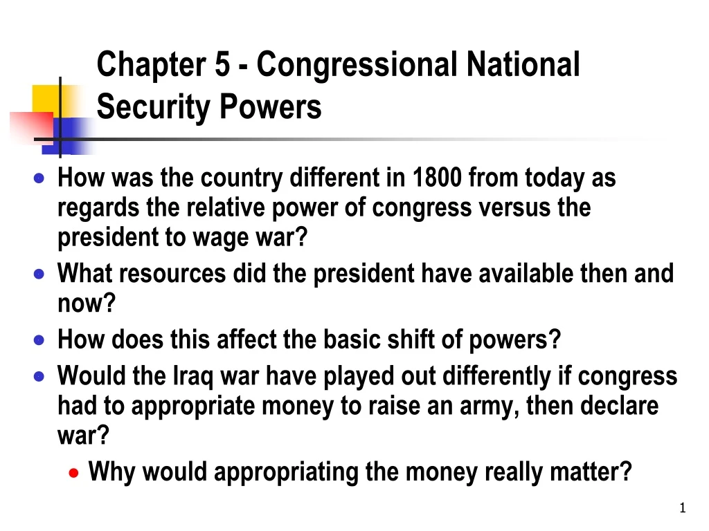 chapter 5 congressional national security powers