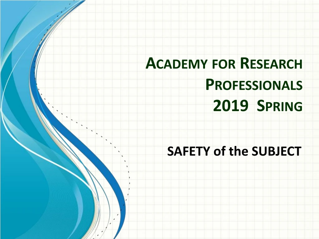 academy for research professionals 2019 spring