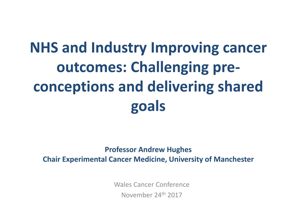 wales cancer conference november 24 th 2017