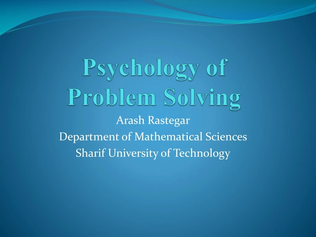 psychology of problem solving