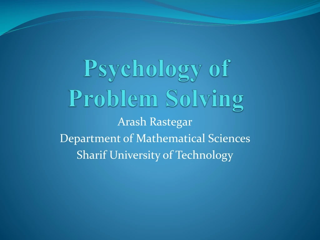 problem solving in psychology ppt