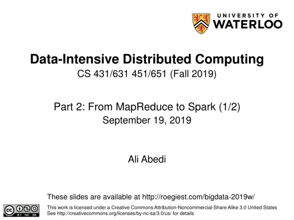 Data-Intensive Distributed Computing