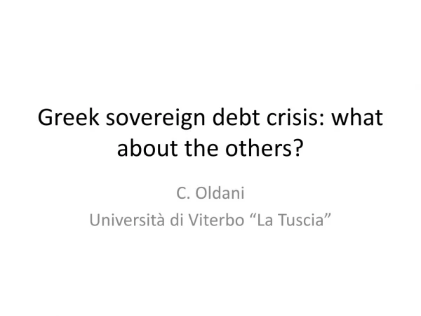 Greek sovereign debt crisis: what about the others?