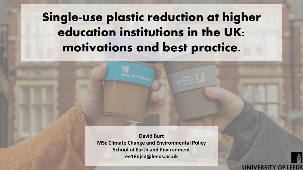 single use plastic reduction at higher education