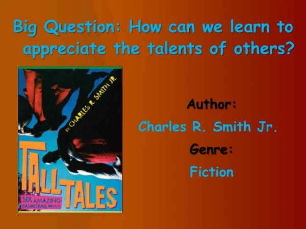 Author: Charles R. Smith Jr. Genre: Fiction