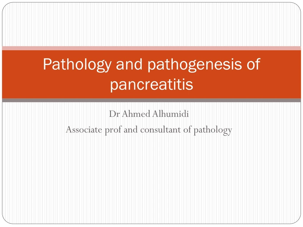 pathology and pathogenesis of pancreatitis