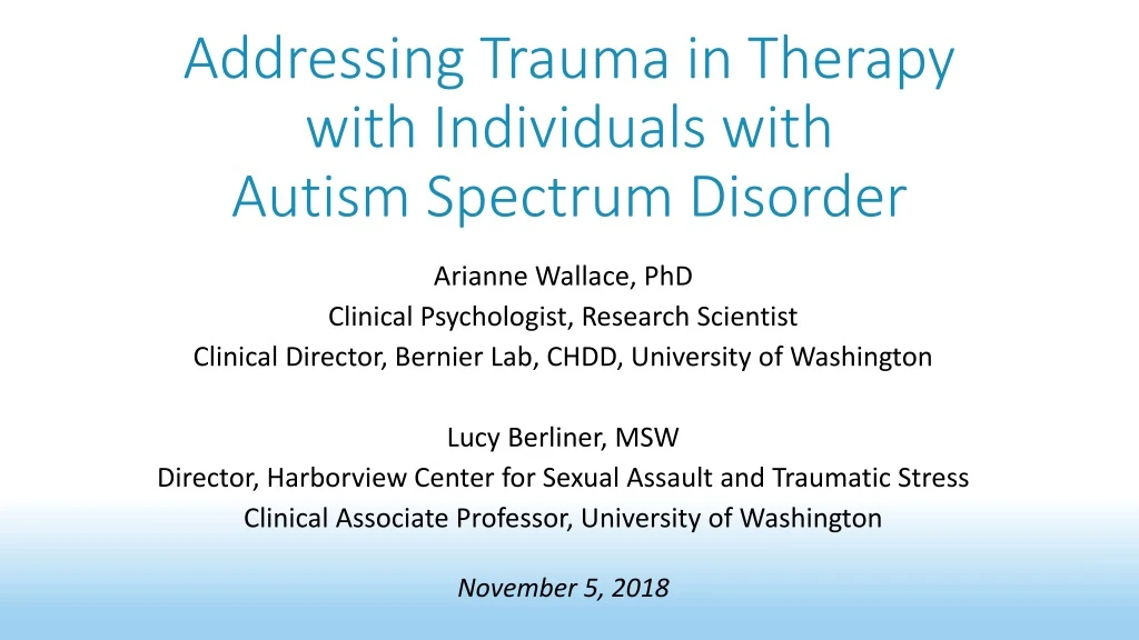 addressing trauma in therapy with individuals with autism spectrum disorder