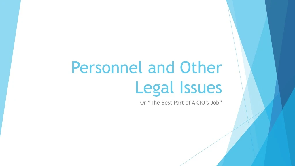 personnel and other legal issues