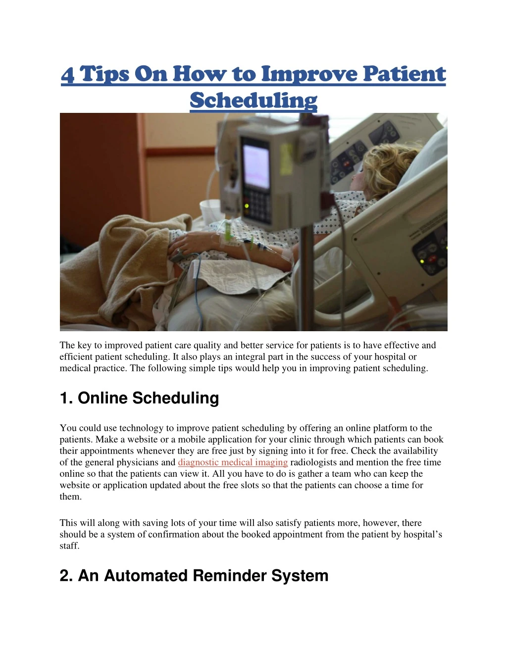 4 tips on how to improve patient scheduling