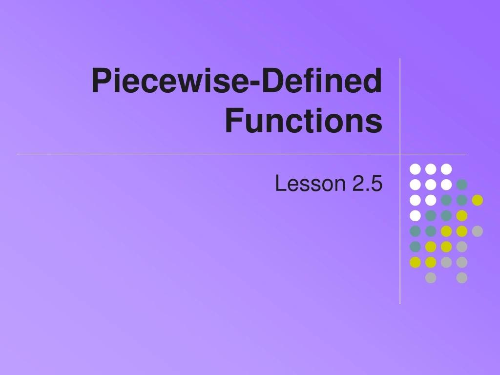 piecewise defined functions