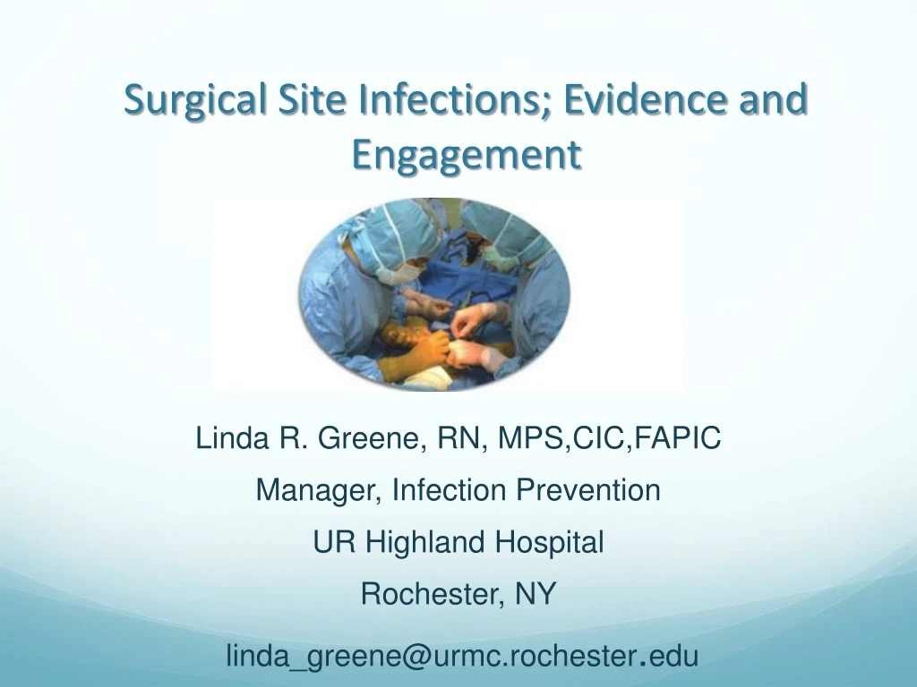 surgical site infections evidence and engagement