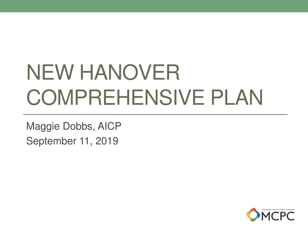 new hanover comprehensive plan