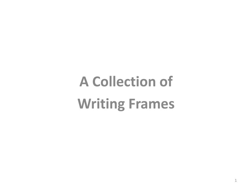 a collection of writing frames