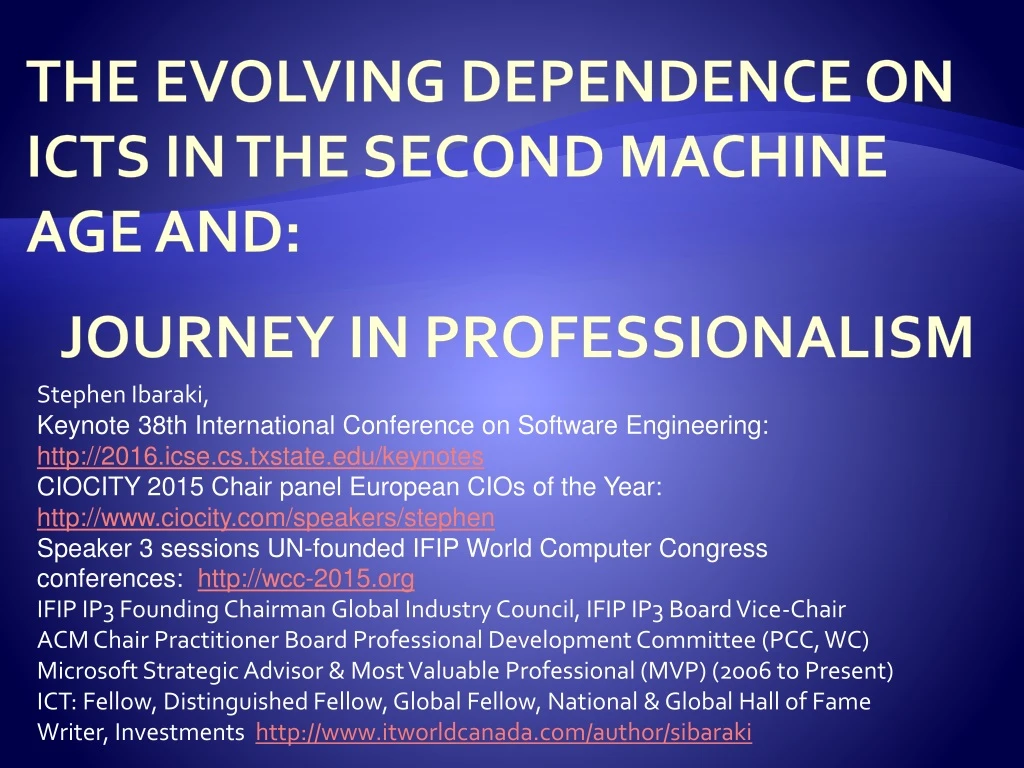 the evolving dependence on icts in the second machine age and