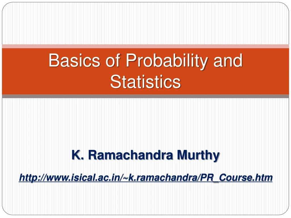 basics of probability and statistics