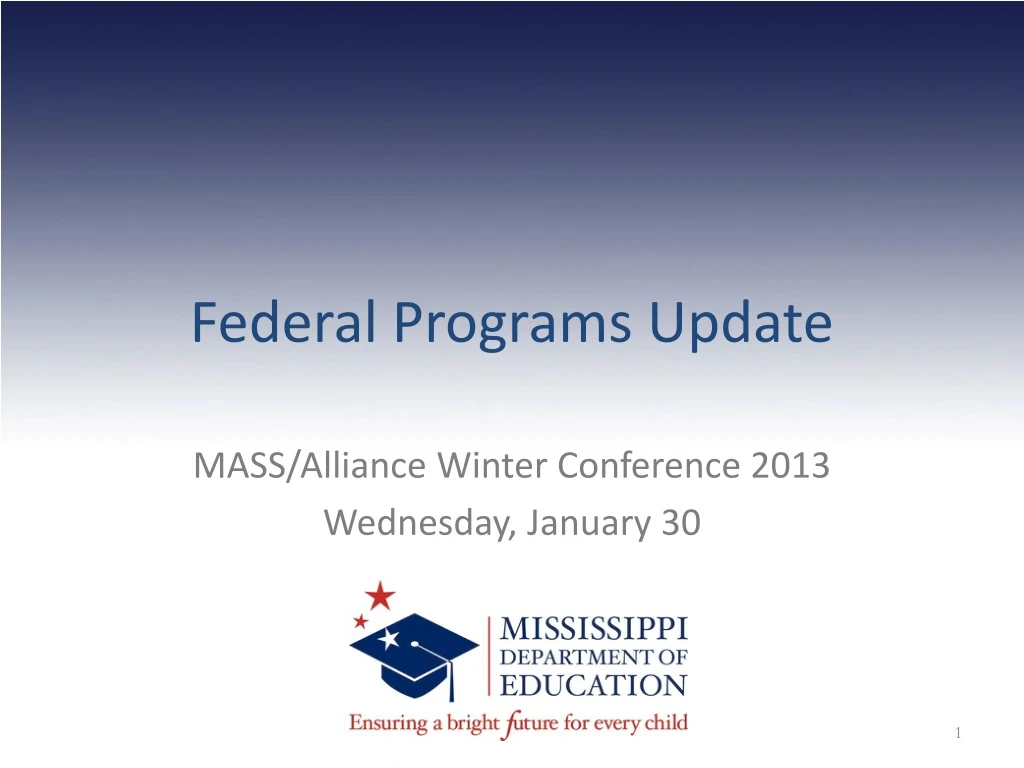 federal programs update