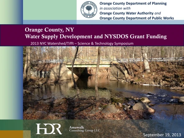 Orange County, NY Water Supply Development and NYSDOS Grant Funding