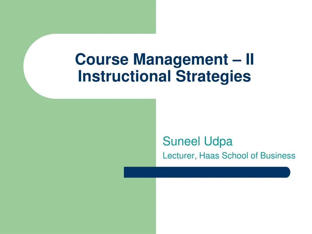 course management ii instructional strategies