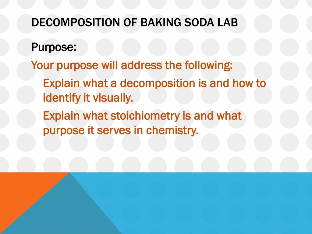 decomposition of baking soda lab