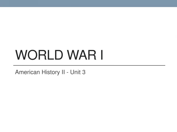 World War I