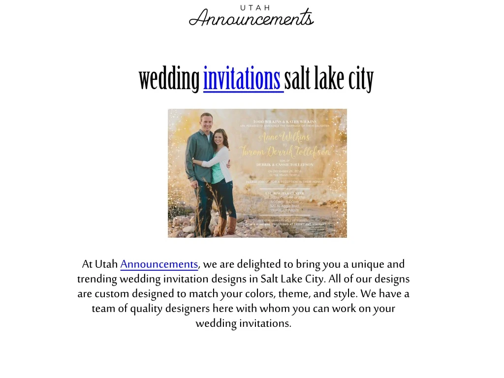 wedding invitations salt lake city