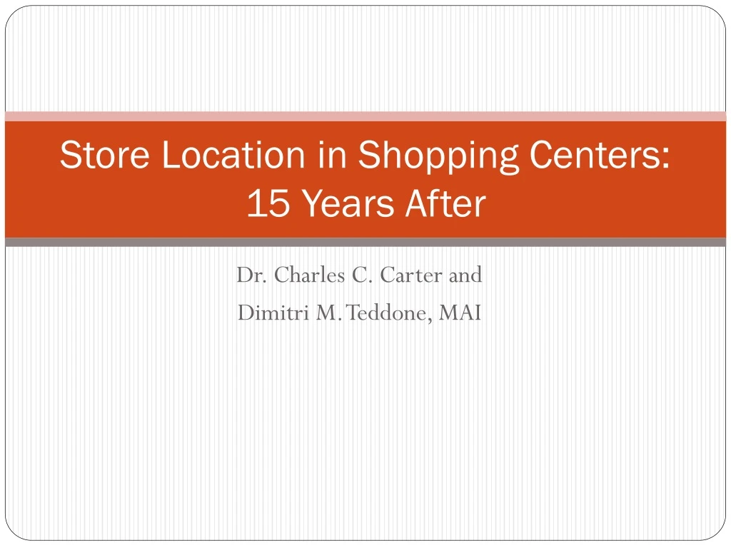 store location in shopping centers 15 years after
